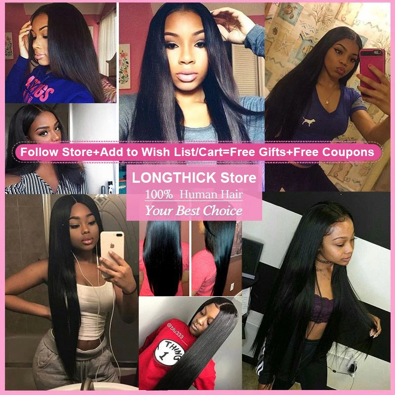 Straight Bundles Virgin Hair Bundles, Brazilian Remy Natural Human Hair