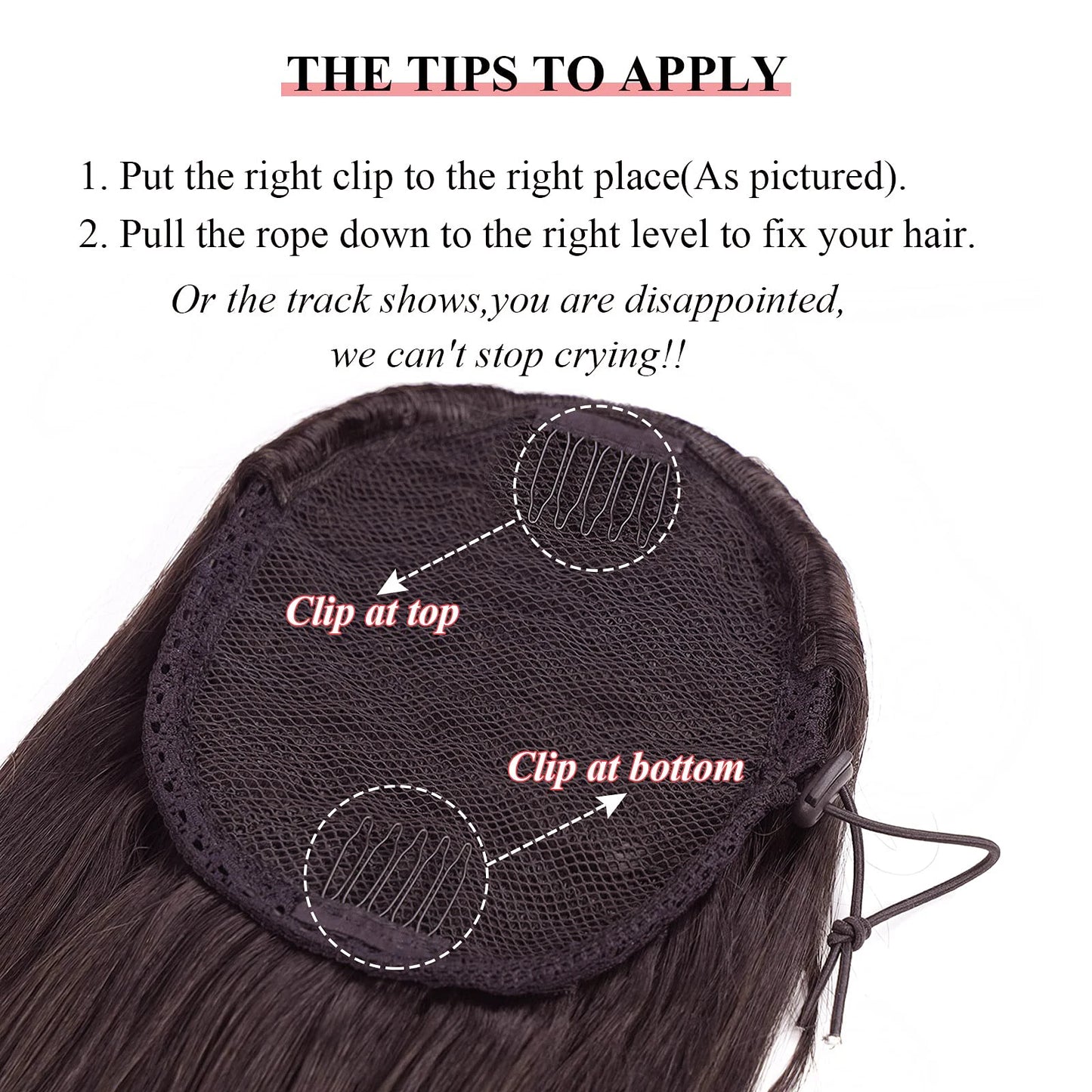 Brazilian Hair Ponytail Remy Human Hair Color #2, 16-26 Inch
