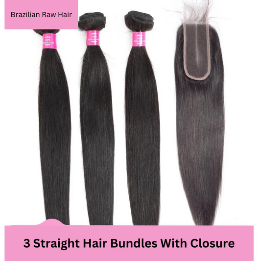 Brazilian Raw Hair Weave Bundles With 2x6 Deep Kim Closure