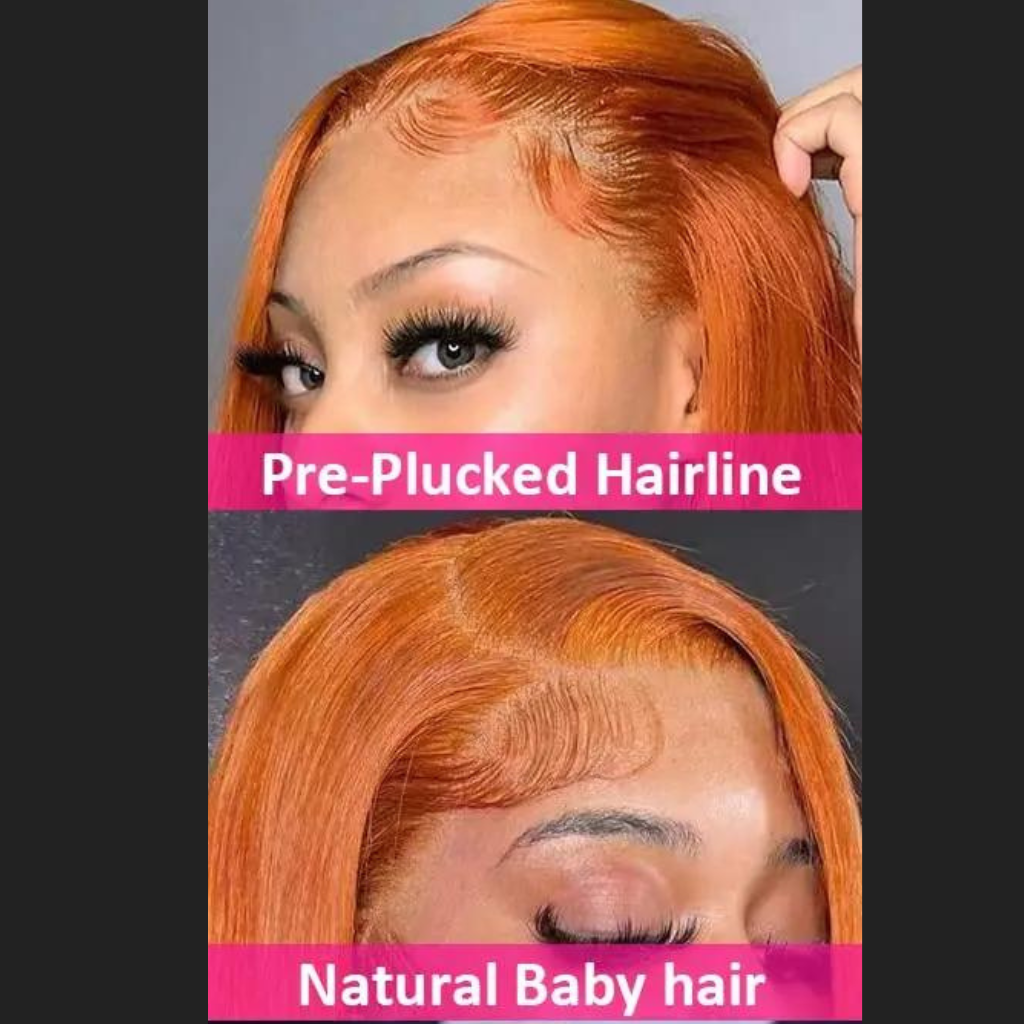 Orange Ginger Lace Front Wig Human Hair, 13x6 Hd Lace Frontal Pre Plucked