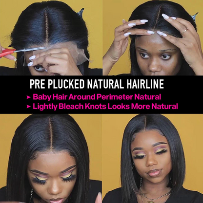 Pre Plucked Brazilian Straight lace front human hair Wig 13X4 or 4x4