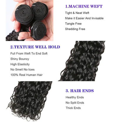 Deep Wave Bundles, 3 Pack Hair Bundle