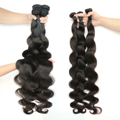 Indian Body Wave Human Hair Weave 4 -Bundles 100% Natural Color, Remy Human Hair Weave Bundles