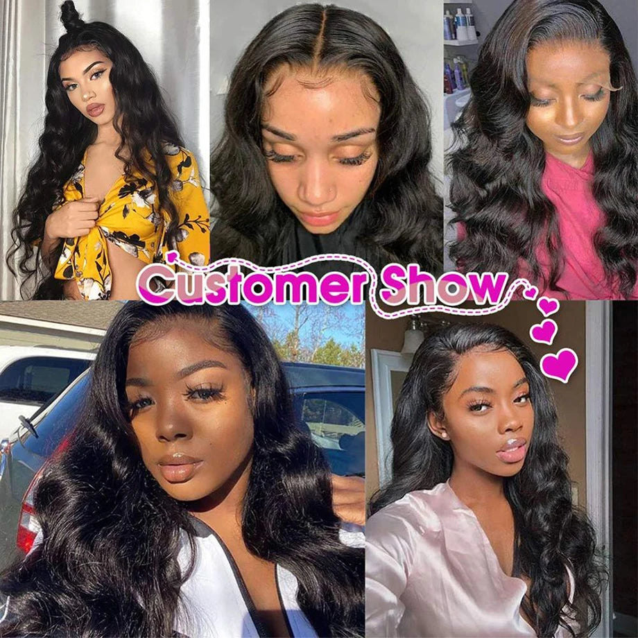 Body Wave Human Hair 13X4 Lace Front Wig Pre Plucked