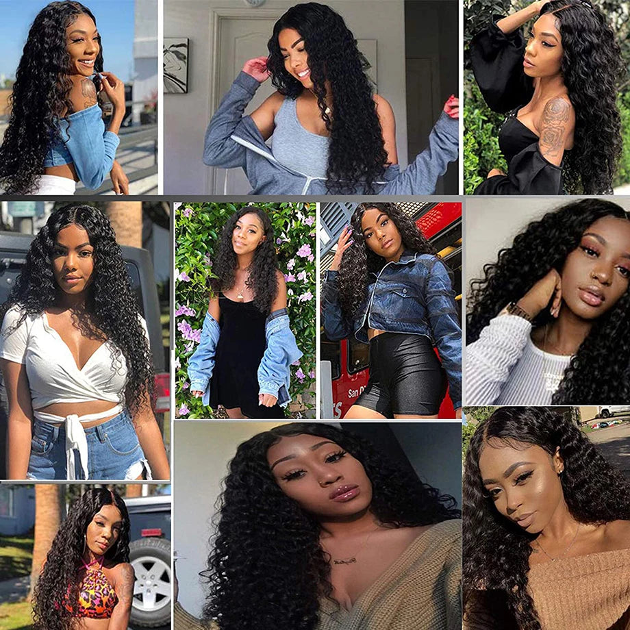 Deep Curly Hair Wave Bundles, 4 Bundles