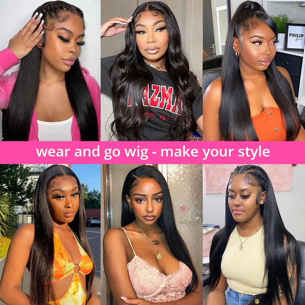 Wear And Go Glueless Brazilian Straight Wig