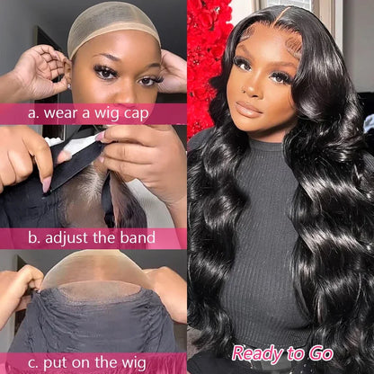 Glueless Body Wave Human Hair Ready To Wear Transparent Wig