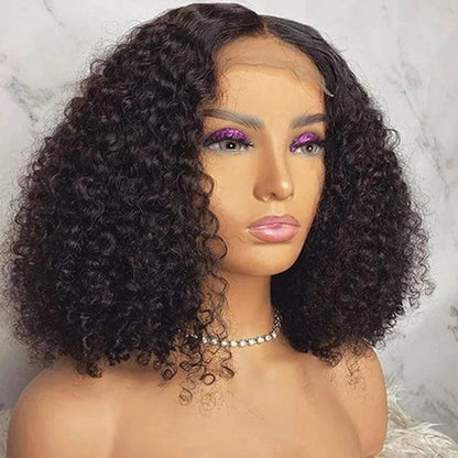 Glueless Short Bob Wig Kinky Curly Wear To GO