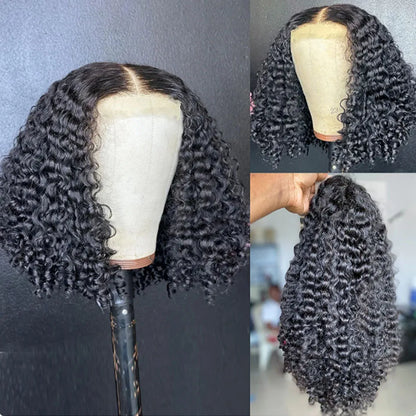 Glueless Short Bob Wig Kinky Curly Wear To GO