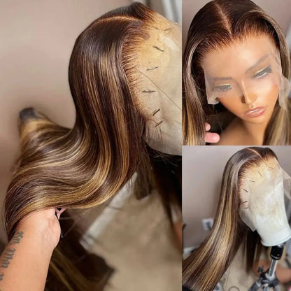 P4/27 Colored HD Straight Lace Frontal Wig