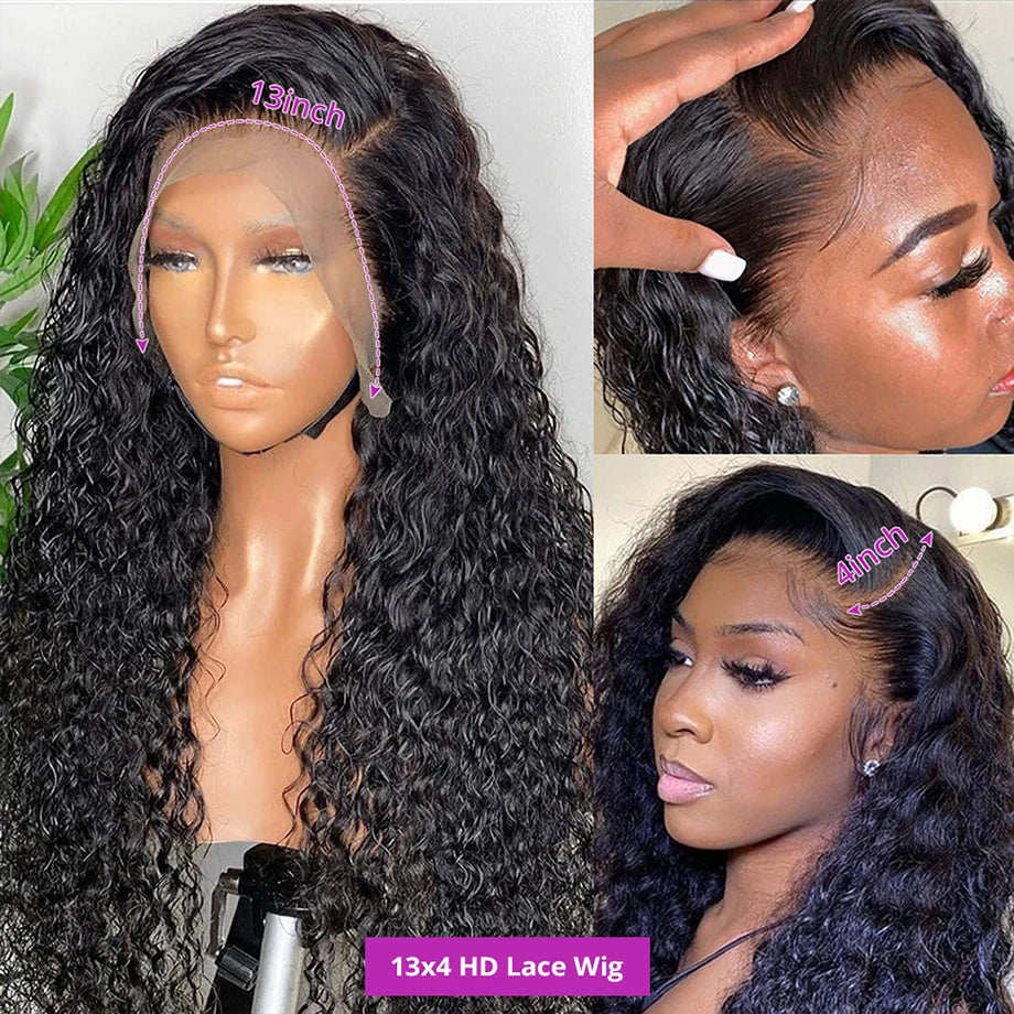 Water Wave Lace Front Wig, 4x4 or 5x5 Lace Closure Wig, 13x4 or 13x6 Hd Lace Frontal 360