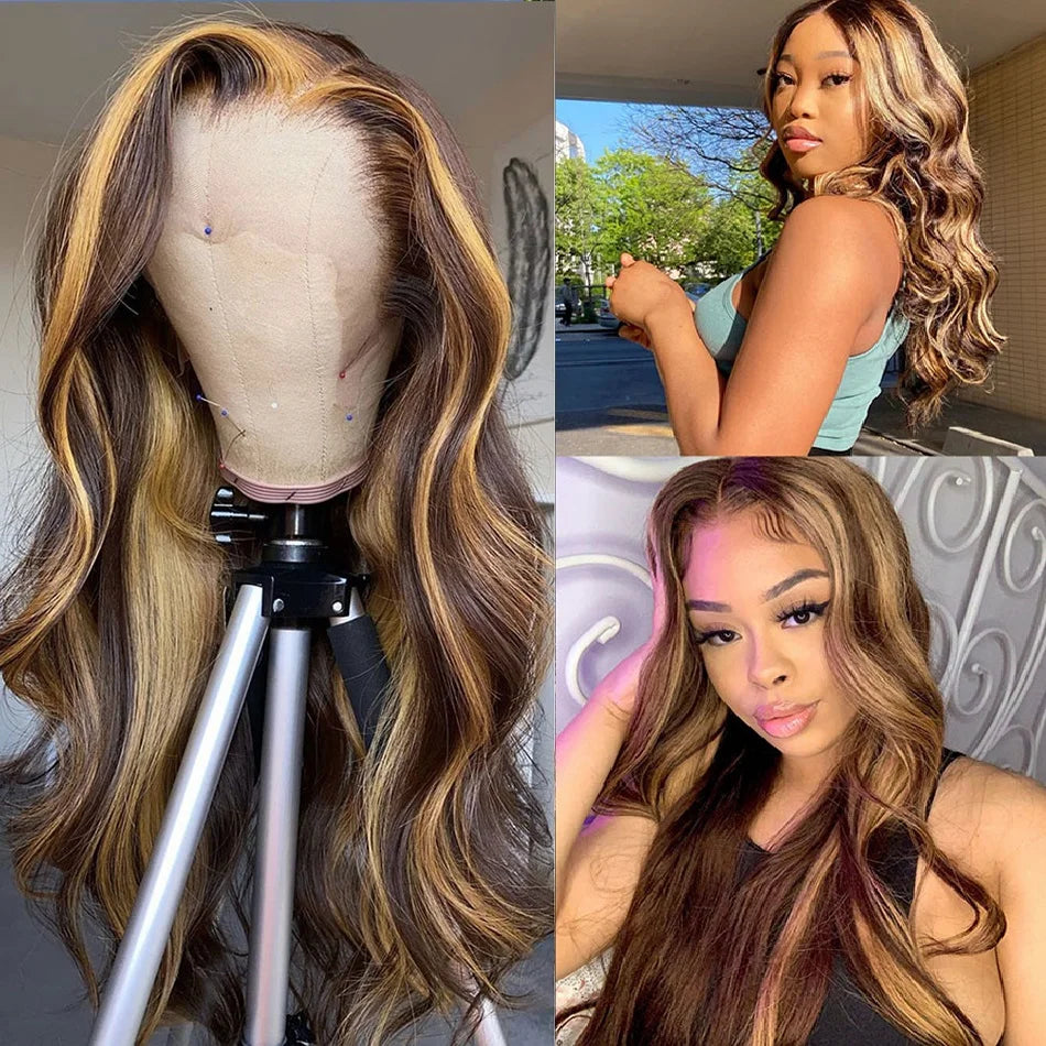 Highlight Wig Human Hair Ombre Lace Front Brazilian Wigs