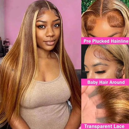 P4/27 Colored HD Straight Lace Frontal Wig