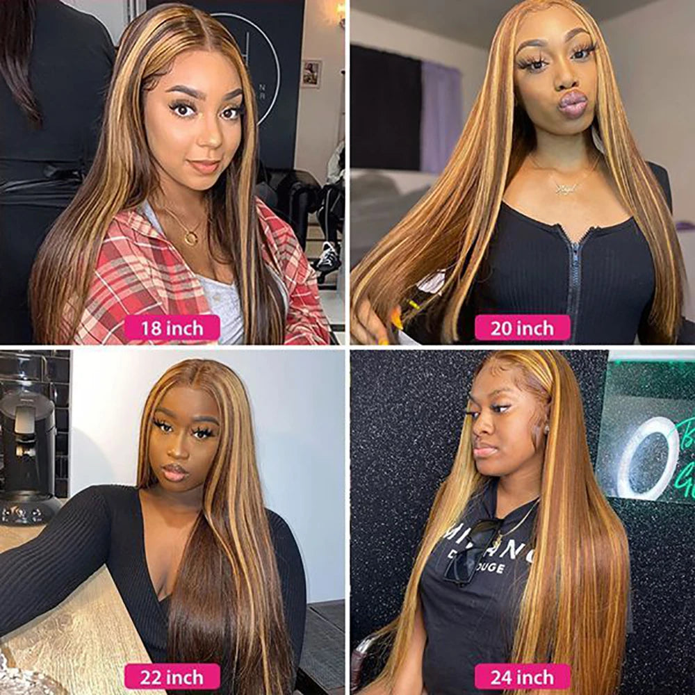 P4/27 Colored HD Straight Lace Frontal Wig