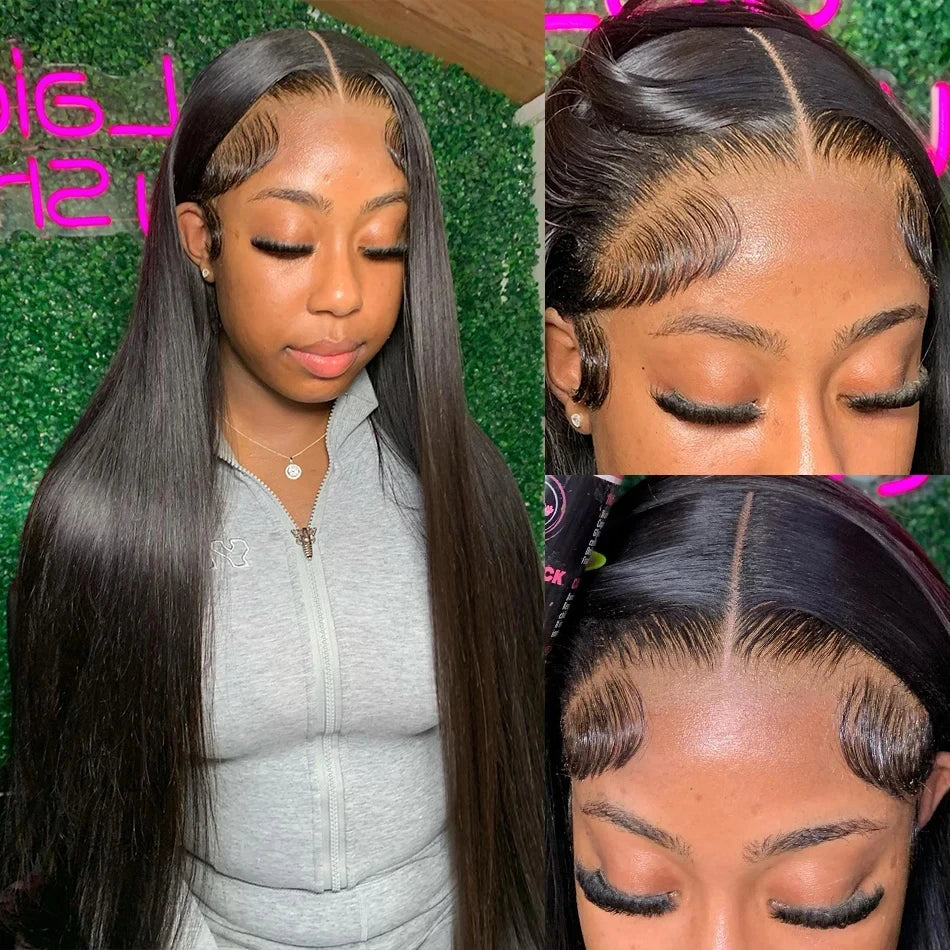 Bone Straight Lace Front HD Lace Pre Pluck Human Hair Wigs 13x4 or 13X6 Lace