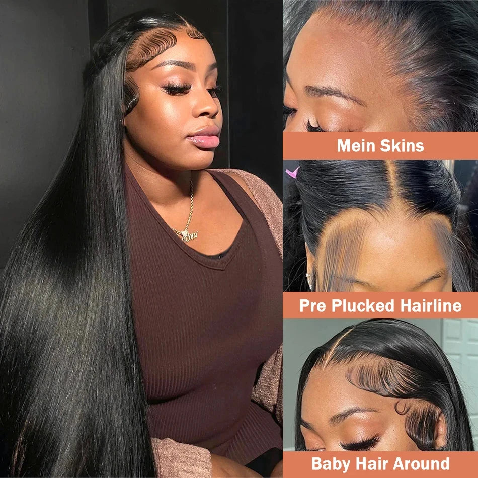 Bone Straight Lace Front HD Lace Pre Pluck Human Hair Wigs 13x4 or 13X6 Lace