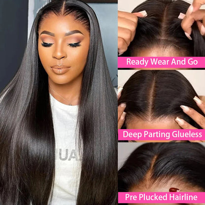 Wear And Go Glueless Brazilian Straight Wig