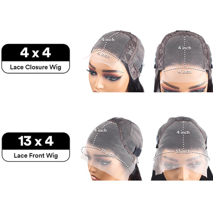 Straight Short Bob Human Hair Brazilian Pre Plucked  Wig 13X4 or 4x4 Lace