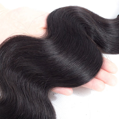 Indian Body Wave Human Hair Weave 4 -Bundles 100% Natural Color, Remy Human Hair Weave Bundles