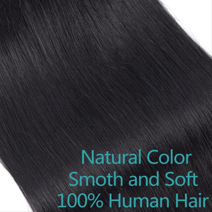 Straight Human Hair Bundles 3 Pieces Natural Black Human Hair Extensions